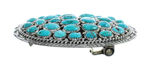 Native American Navajo Turquoise Genuine Sterling Silver Belt Buckle JX124381